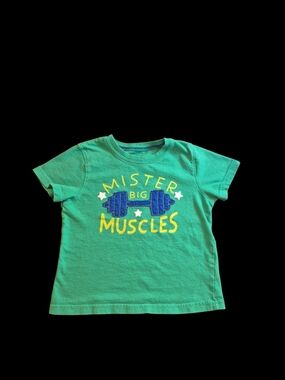 jumping beans Green "Mister Big Muscles" Graphic Cotton Tee Shirt